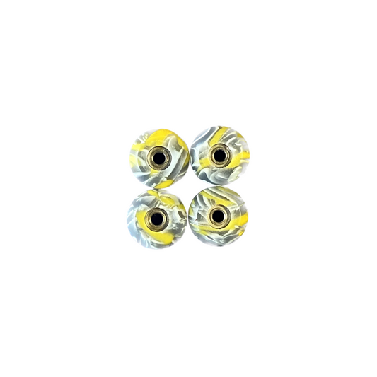 Fingerboard hjul med kuglelejer - Swirl Edition (gul)