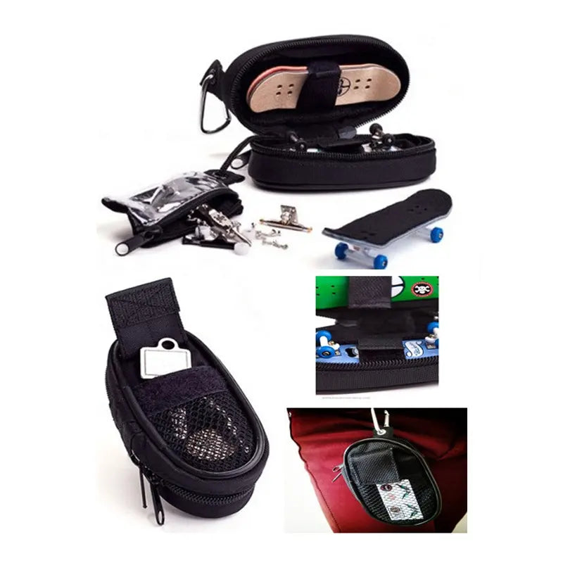 Fingerboard taske til 2 finger skateboards - sort eller camouflage farve
