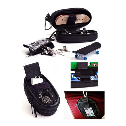 Fingerboard taske til 2 finger skateboards - sort eller camouflage farve